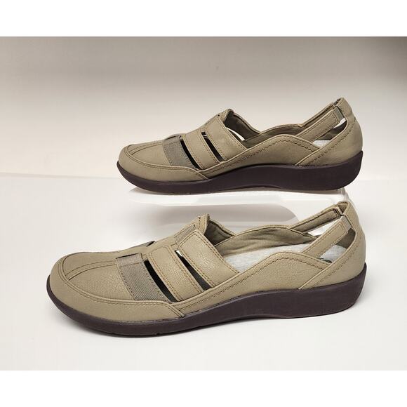 Clarks Cloudsteppers Sillian Stork Fisherman Sand Tan Flat Shoes Size 10M - Picture 2 of 13